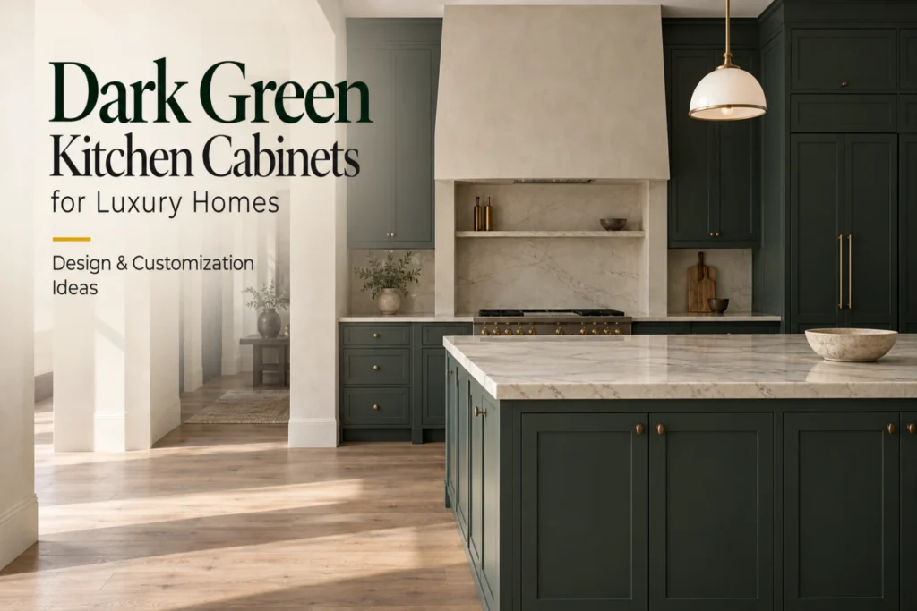 dark green kitchen cabinets