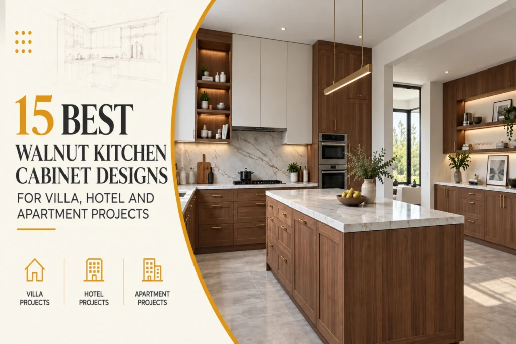 walnut kitchen cabinet